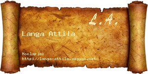 Langa Attila névjegykártya